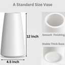 12 Inch Tall Premium Quality Ceramic Vase | Flower Vase for Home Decor | Farmhouse Decor, Desk Decor, Modern Decor, Aesthetic Room Decor, White Vase for Bohemian Decor, Pampas Vase, White