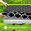 Smiry Rectangle Picnic Table Cover, Waterproof Elastic Fitted Camping Tablecloths for 6 Foot Tables, Wipeable Flannel Backed Vinyl Tablecloth Protector for Indoor, Outdoor (Black, 36x72 Inches)