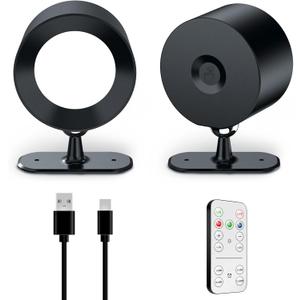 AOMEES Wall Lights Battery Operated Wall Sconce, 3 Color Temperatures & 3 Brightness Levels & Remote and Touch 360Rotation, Mounted Cordless Lamp Magnetic Rechargeable Led Lights for Bedroom (2PCS, Black)