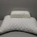 Cooling Side Sleeper Pillow for Neck and Shoulder Pain, Luxury Shredded Memory Foam Curved Bed Pillows for Sleeping Set of 1- Adjustable Queen Size- Washable Cover Crescent White