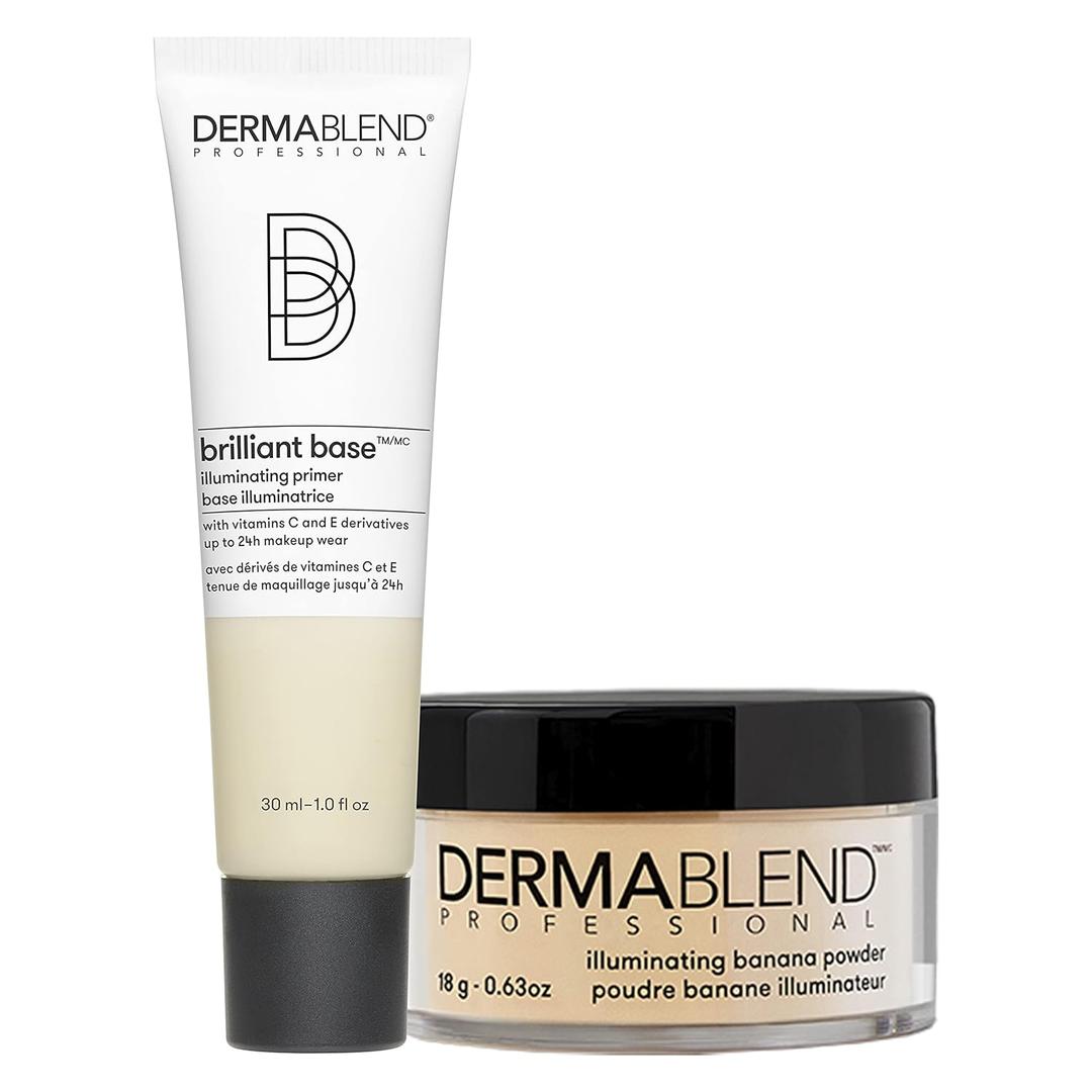 Dermablend Brilliant Base Illuminating Primer Face Makeup - Formulated with Niacinamide, Shea Butter, and Glycerin, Enriched with Vitamin C and E Derivatives, Provides Long Lasting Radiance, 1 Fl Oz