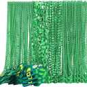100 200 Pack St. Patricks' Day Beads Necklaces Bulk, Shamrock Necklaces Green Beaded Necklaces For Irish St. Patricks Party Decorations