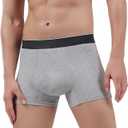 AIRCUTE Men Urinary Incontinence Underwear Washable Absorbency Soft Bladder Leak Proof Boxer Briefs 1 Pack (5X-Large,Gray)