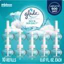 Glade PlugIns Refills Air Freshener, Sky & Sea Salt, Scented and Essential Oils for Home and Bathroom, 0.67 Fl Oz, 10 Count