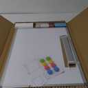 DOLLAR BOSS White Board Magnetic Dry Erase Board, 24 x 18 Inch Double-Sided Whiteboard for Wall Silver Aluminum Frame for Office School Home with 8 Magnets 4 Markers 1 Eraser 1 Detachable Pen Tray