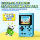 Retro Handheld Games Console Built-in 400 Video Games, Portable Handheld Emulator with 3.0 Inch Screen, Mini Travel Retro Gaming Console (Blue)