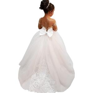 MuchXi Lovely Lace Flower Girls Dresses Kids First Communion Dress Princess Wedding Pageant Ball Gown (2)