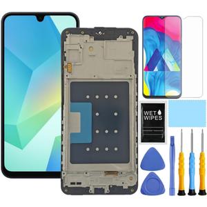 for Samsung Galaxy A16 5G Screen Replacement for Samsung A16 Screen Replacement with Frame kit A166e A166u A166p s166v A166w S166dl LCD Touch Display digitizer Assembly (Not for 4G) , Black 