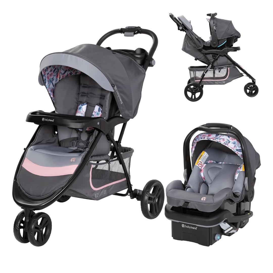 Baby Trend EZ Ride SE Travel System with Secure-Lift Infant Car Seat, Bluebell, Manufactured Date 04/2026