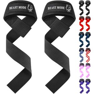 TECEUM Lifting Straps for Weightlifting Gym Strength Training - Wrist Straps with Neoprene Padded Cotton - Men & Women Ideal for Powerlifting, Bodybuilding & Deadlifts 18" - Beast Mode