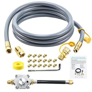Propane to Natural Gas Conversion Kit for Grill Compatible with weber genesis, genesis II, spirit and spirit II etc,10FT Natural Gas Conversion Kit with Regulator for weber Grills