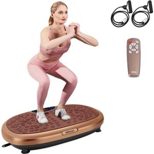EILISON FitMaxx 3D XL Vibration Plate Exercise Machine - Whole Body Workout Vibration Platform w/Loop Bands - Lymphatic Drainage Machine for Weight Loss, Shaping, Recovery