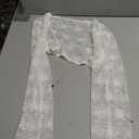 JOKELAMB Women Lace Bolero Shrug See Through Floral Cardigan Sheer Mesh Cropped Y2K Going Out Tops Size M