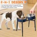 Dog Bowl Stand Elevated, Raised Pet Food & Water Riser for 6.7-10.6" Wide Bowls, Metal Dog Bowl Holder for Small Medium Large Dogs, 2-in-1 Design, Adjusts to 9.8", 11.8", 13.4" Tall(Stand Only)