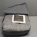 Wemore Minky Dot Weighted Blanket for Adults Queen Size 15 lbs, Soft Cozy Heavy Blanket for Stress Relief and Sleep Promotion, Breathable Blanket for All-Season with Glass Beads, Grey 60 x 80 inches