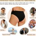 FINETOO 6 Pack Womens Seamless Hipster Underwear No Show Panties Invisibles Briefs Soft Stretch Bikini Underwears (S)