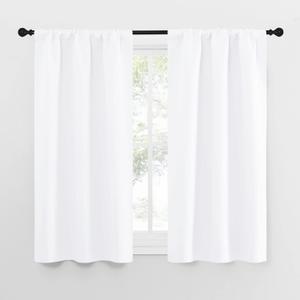 NICETOWN Kitchen Curtains, Short Home Decoration Curtains & Drapes, Small Window Draperies for Dining Room, Cupboard (White, 34 in x 54 in (W x L), Set of 2)