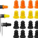 Klowcok Triple Flange Eartips for Walker's Rope Hearing Enhancer, Razor X/XV3.0 Hearing Protection Earbuds, Soft Silicone Replacement Tips 8 Pairs (Black*4/Yellow*2/Orange*2)