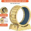 36" Large Cat Exercise Wheel for Indoor Cats - Solid Wood Cat Treadmill with Detachable Carpet Runway, Silent Running Wheel for Cats Up to 110 lbs