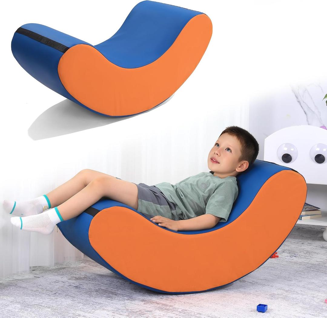 BALAPET High-Density Foam Sensory Rocking Chair, Portable Sensory Chair for Kids with Sensory Needs,Waterproof PU Cover, Rocking Design