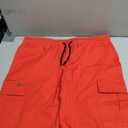JMIERR Mens Casual Cotton Twill Cargo Shorts Drawstring Classic Chino Stretch Short with 6 Pockets (Red, Size 40)