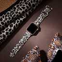 Lerobo Cheetah Band Compatible for Apple Watch Bands Ultra 2 49mm 44mm 46mm 45mm 42mm iWatch SE Series 11 10 9 8 7 6 5 4 3 2 1 Ultra3 SE2 SE3 Silicone Fadeless Pattern Printed Band Women Men, Leopard