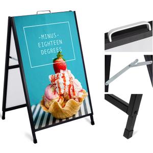 AKTOP Heavy Duty A-Frame Sidewalks Signs 24 x 36 Inch, Portable Double-Sided Metal Sandwich Board Slide-in Folding Outdoor Signboard with Handle for Businesses Advertising Poster AKTOP Heavy Duty A-Frame Sidewalks Signs 24 x 36 Inch, Portable Double-Sided Metal Sandwich Board Slide-in Folding Outdoor Signboard with Handle for Businesses Advertising Poster