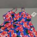 GRACE KARIN Women's One Piece Swim Dress V Neck Tummy Control Swimsuit Vacation Beachwear Bathing Suit (X-Large, Blue&Pink Floral)