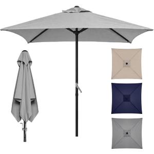 TOPSAIL 4.9ft Mini Square Patio Umbrella, Fade Resistant Outdoor Table Umbrella with Crank Lift, UV 50+ Waterproof, Small Umbrella for Deck, Balcony, Garden, Backyard & Market
