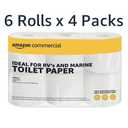 AmazonCommercial 2-Ply Quick Dissolving Toilet Paper for RV's & Marine, Waste-Tank Compatible, Soft and Strong, FSC Certified, 300 Sheets per Roll (Pack of 24), 24 Count