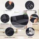 NAISI Couch Cover L Shape 2 Pieces Sofa Cover Soft Stretch Slipcovers with 2pcs Pillowcases Furniture Protector Sectional Couch Covers 3 Seater + 3 Seater(Dark Grey)