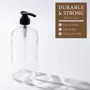32-Ounce Pump Bottles, Large Clear Glass Boston Round Bottles w/Black Pumps. Great for Lotions, Laundry Soap Detergent, Oils, Sauces - Food Safe and Medical Grade - by kitchentoolz (Pack of 2)