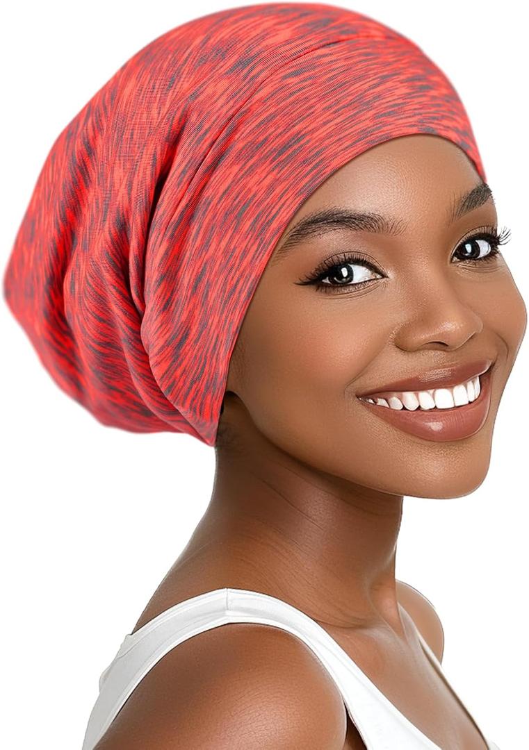 Joyhabit Satin Bonnet for Sleeping | Hair Protection,Overnight Frizz Control & Breakage Reduction (Heathered Dusty Rose)