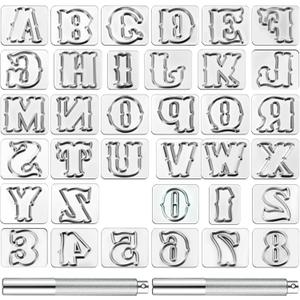 Humyoun 37 Pcs Leather Stamping Tools 19mm Leather Stamp Kit Include Alphabet Number Capital Letters Craft with Punch Tools for DIY Leathercaft Marking