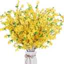 16Pcs Artificial Forsythia Branches: 23.6" Silk Yellow Flowers Faux Forsythia Branches Fake Spring Flowers Artificial for Decoration Wedding Office Home Party Dining Table Vase Indoor Outdoor
