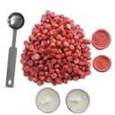 Sealing Wax Beads, YOSENLING 350 Pcs Orange Red Wax Seal Beads with 2 Pcs White Candles and 1 Pcs Wax Melting Spoon, Great for Wedding Invitations, Wine Packages, Cards Envelopes, Gift Wrapping.