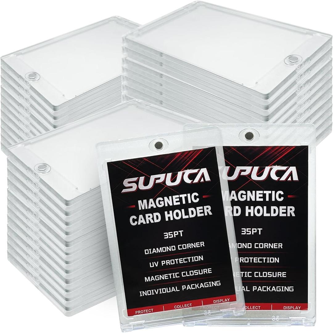 Magnetic Card Holder 100 Pack, 35PT One Touch Card Holder, Trading Card Protectors for Baseball Card Sports Card