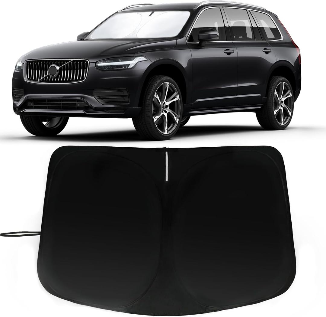 Windshield Sun Shade for Volvo XC90 2016-2024, Car Front Window Sunshade with 240T Sun Visor Protector Blocks UV Rays Heat Sun Shield Accessories