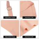 FGZ Bra and Panty Sets for Women Seamless Bralettes Lingerie Sexy Sets Comfortable Sports V Neck Bras Panty Thongs Sets (Beige, L)