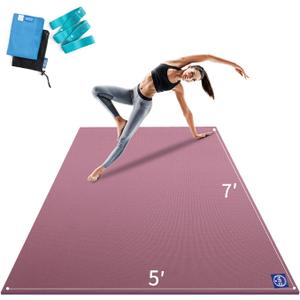MRO Extra Large Yoga Mat, 12'x6'/9'x6'/7'x5'/6'x4' (9MM) Extra Wide and Thick Exercise Mats for Home Gym Workout, Non-Slip, Soft for Women and Men Fitness, Ideal for Barefoot Yoga, Pilates, stretching (Purple)