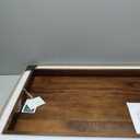 32 x 18 Inches Extra Large Rectangle Black Walnut Wood Ottoman Tray with Handles, Serve Tea, Coffee Classic Wooden Decorative Serving Tray