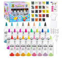 Pack Of 2 24 Colors Tie Dye Kit, Tie Dye Set for Kids, Pre-Filled Bottles, Non Toxic Permanent Fabric Dye Art Set, Easy DIY Fabric Art - Create Fun (24 Colors)