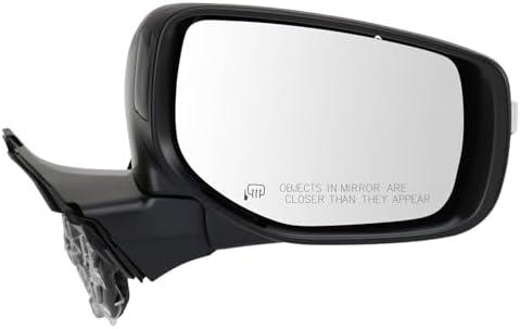 TRQ Passenger Side Power Heated Folding Mirror Smooth Satin Chrome Compatible with 2020-2022 Subaru Outback Legacy SU1321188