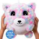 GWUNNIES Plush Bouncy Ball for Kids  9-inch Inflatable Sensory Toddler Toy with Animal Cover & Air Pump  Indoor & Outdoor Play for Ages 3+, Ideal Gift for Boys & Girls, Princess Twinkle Hugpal