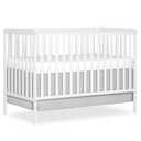 Dream On Me Synergy 5-in-1 Convertible Full-Size Baby Crib with Toddler, Day & Full Bed Conversion in White, GreenGuard Gold & JPMA, 3 Mattress Heights, Sustainable Pinewood