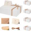 LIFELUM White Gift Boxes with Lids Bulk for Presents 5 Pack Gift Boxes 13.85 x 8.35 x 4.45 inch Large Gift Box Contains Card,Sticker,Ribbon, Shredded Paper Filler for Anniversary, Weeding Gifts