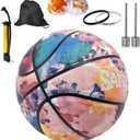 Men/Women's Basketball Size 6/7 - College Basketball 28.5" with Pump for Indoor and Outdoor - Official Size and Weight - For Women, Girls, Boys and Youth