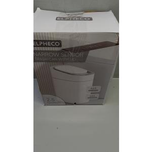 ELPHECO Automatic Bathroom Trash Can with Lid 2.5 Gallon Slim Sensor Garbage Can, 9L Narrow Plastic Trash Bin, Waterproof Motion Sensor Trash Bin for Bedroom, Living Room, Narrow Space, Golden