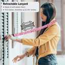 3 x Stretchy Scrunchie Lanyard for ID Badges Keys, Cute Teacher Lanyard for Women with 2 Card Holders 19.6 Inch (Pink)