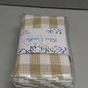 Blue Needles Waffle Weave Check Plaid Kitchen Towels, 15x25 Inches 100% Cotton Set of 6 Dish Towels for Kitchen, Ultra Soft & Absorbent for Quick Drying with Hanging Loop Spring Summer - Beige & White